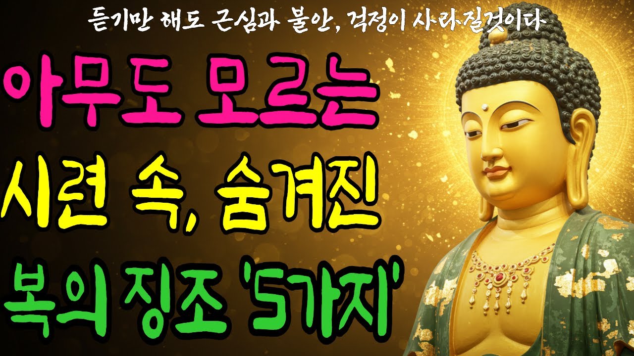 시련이 왔을 때, 나타나는 5가지 신호, 이것만 알면 복이 옵니다 | 자면서 듣는 | 부처님 | 석가모니  | 말씀 | 지혜