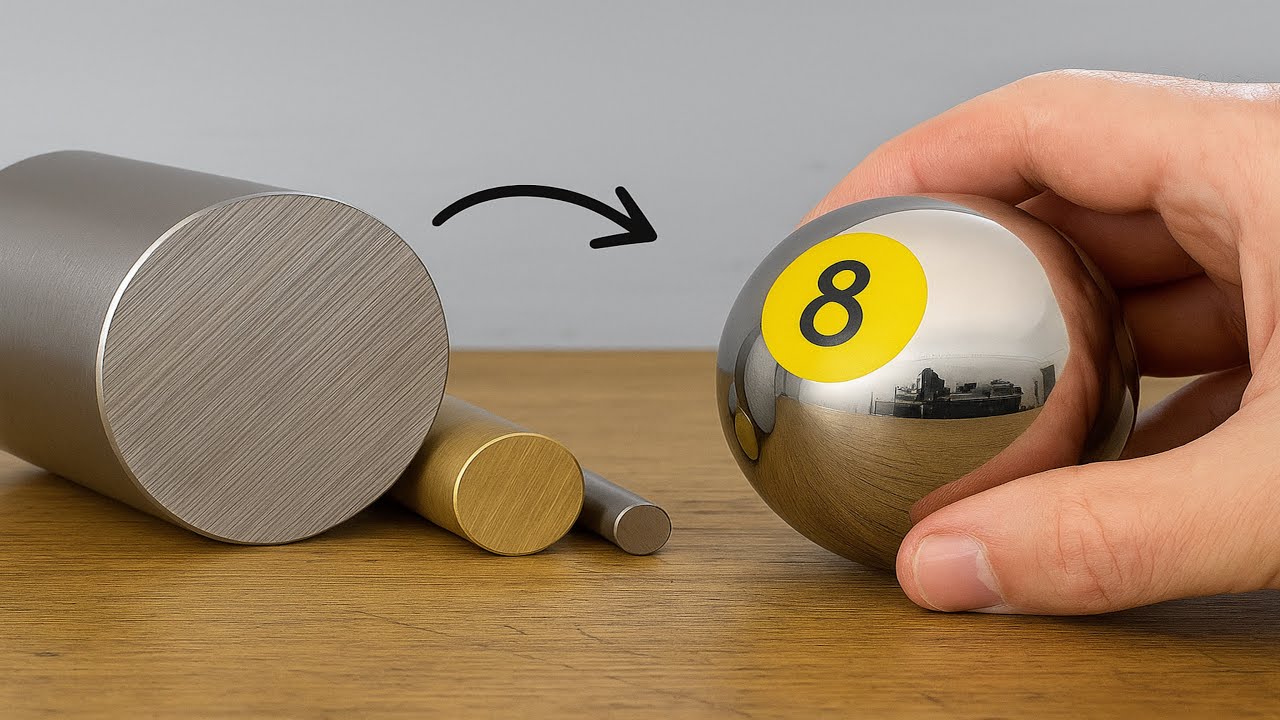 I Made an INSANE Pool Ball from Stainless Steel, Copper & Epoxy Resin | Lathe Turning