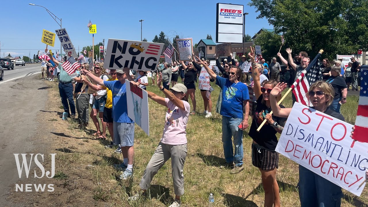 Trump Supporters and &lsquo;No Kings&rsquo; Protesters Rally in Idaho | WSJ News