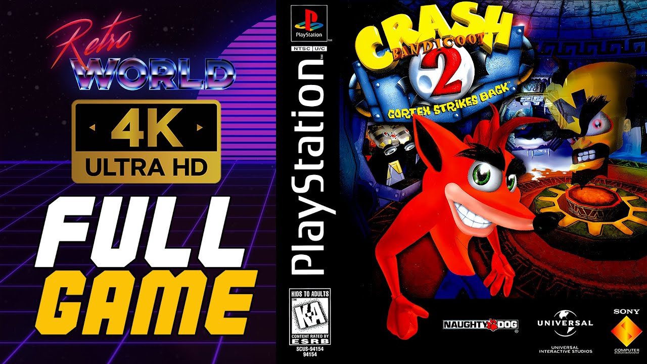 Crash Bandicoot 2 (PS1) | 100% All Gems  | Playstation Longplay | No Commentary 4K