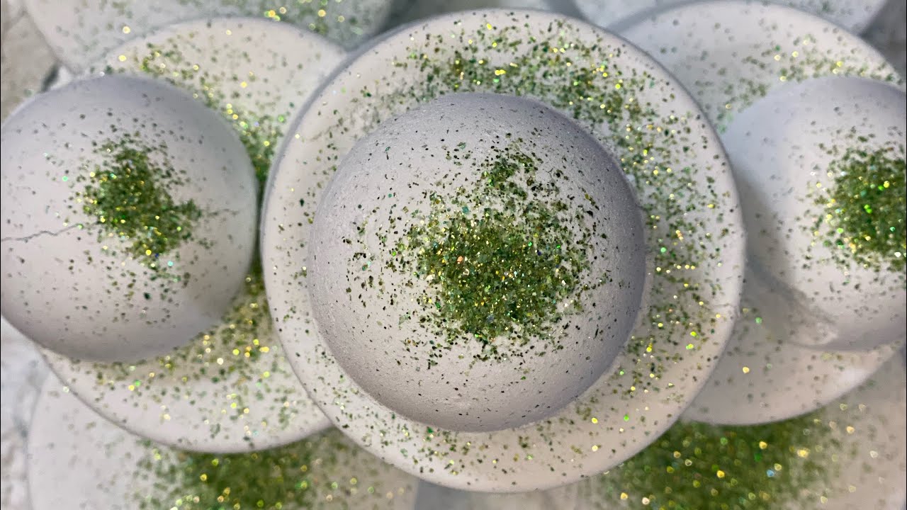 Satisfying Baking Soda Domes with Green Sprinkles | Crunch & Crush ASMR #gymchalkcrushing ​