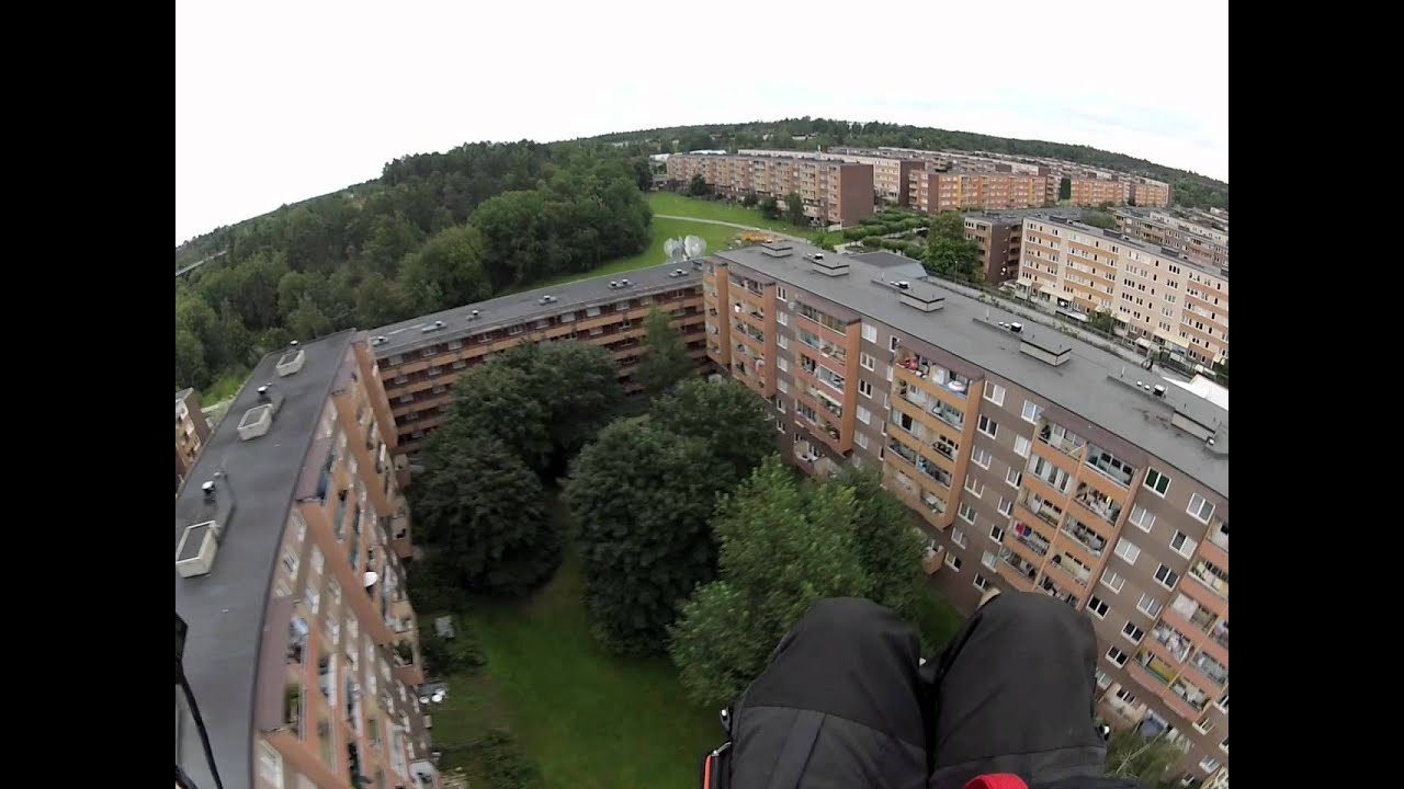 Landing in my backyard with paramotor
