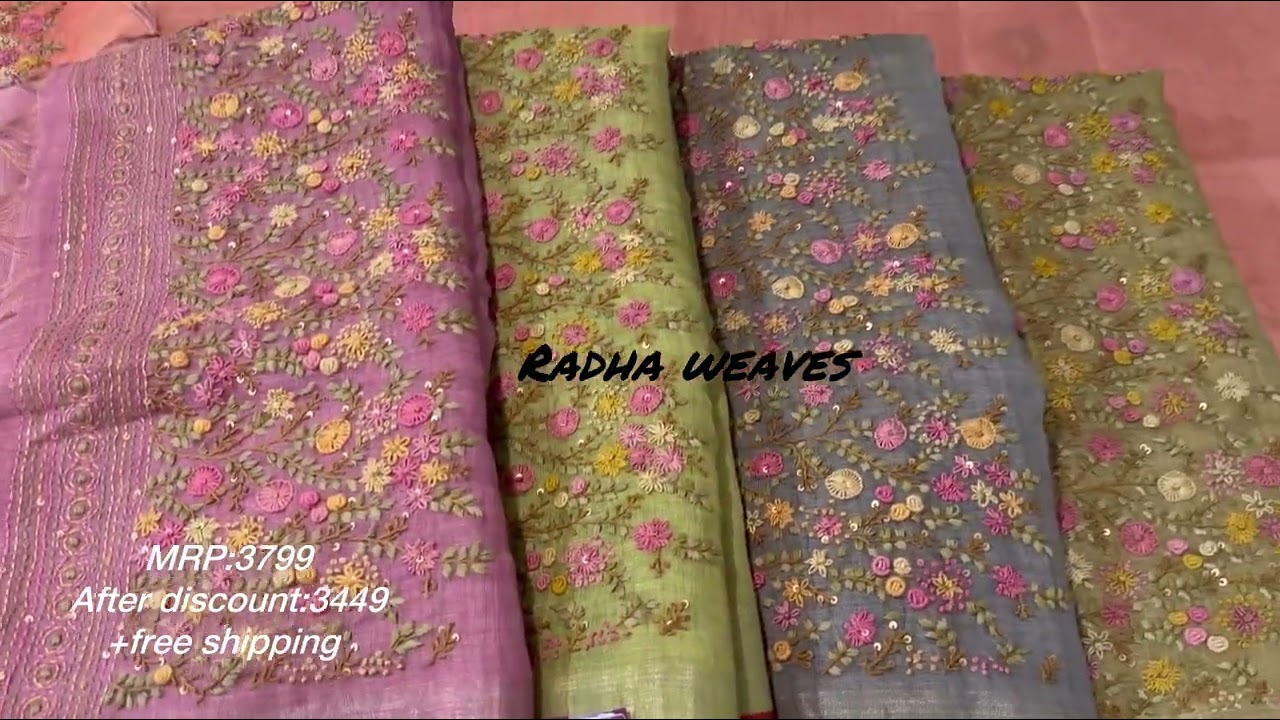 Radha Weaves, Rajajinagar,Bengaluru || Kosa Tussar Tissue Knot Work Saree|| @ discounted prices ||
