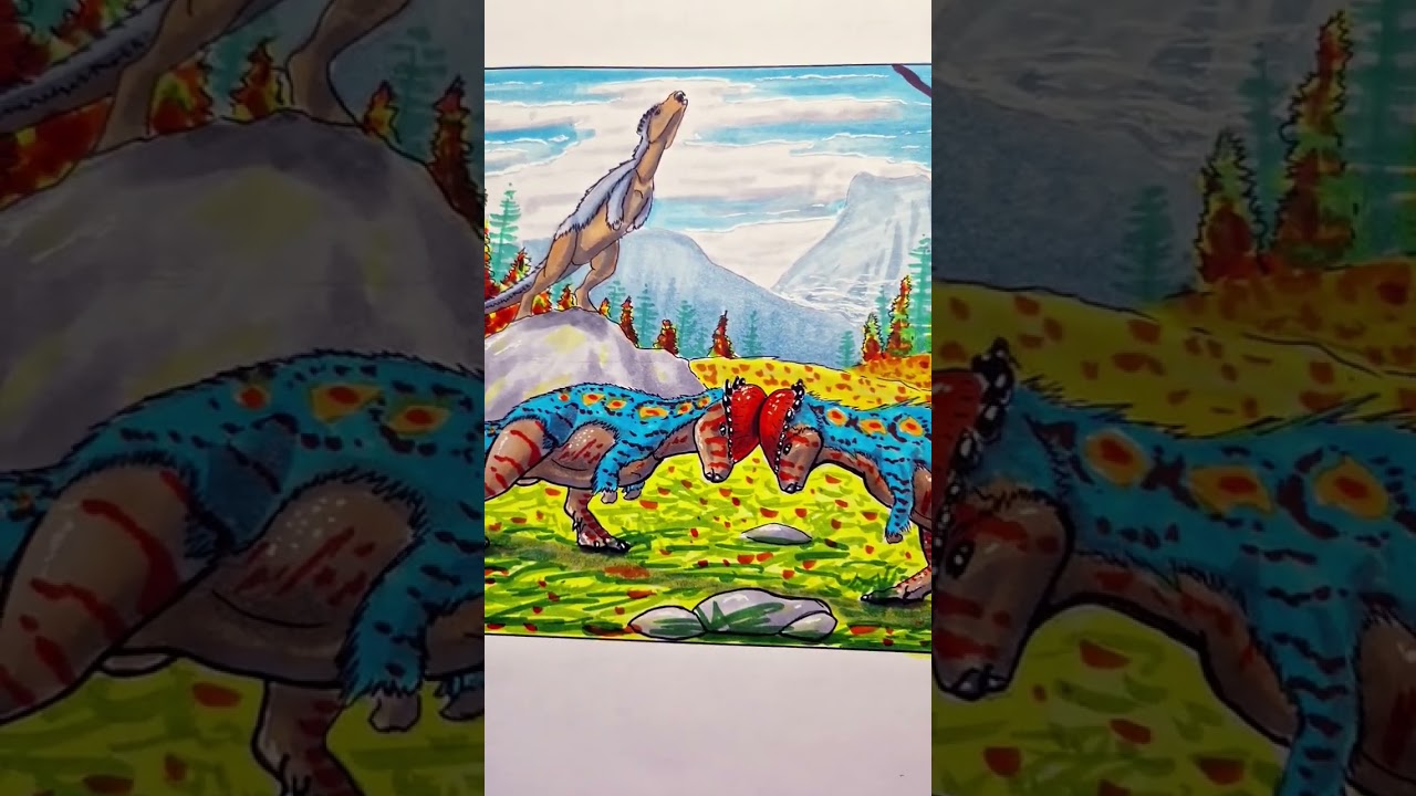 Эскизы миниатюр для моего следующего видео #dinosaurart #искусство #markerart #viralvideo