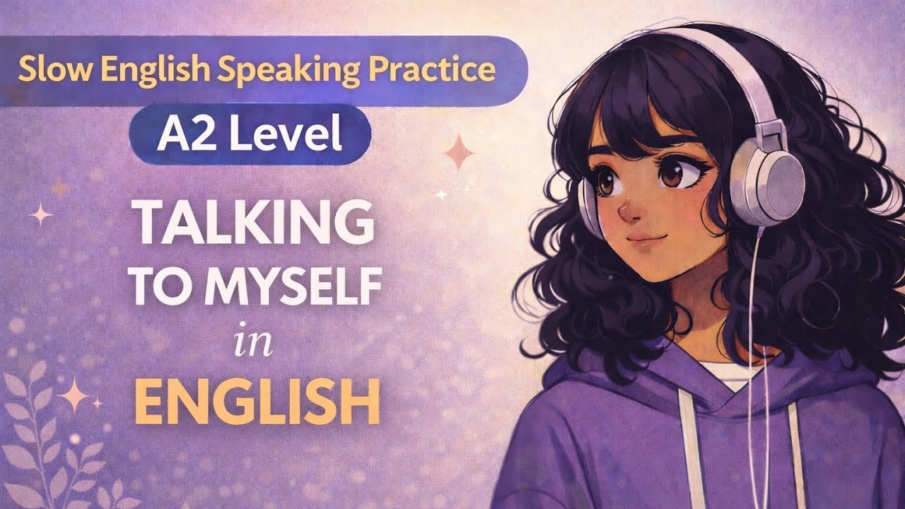 “Talking to Myself in English”  | Slow English Speaking Practice – A2 Level 