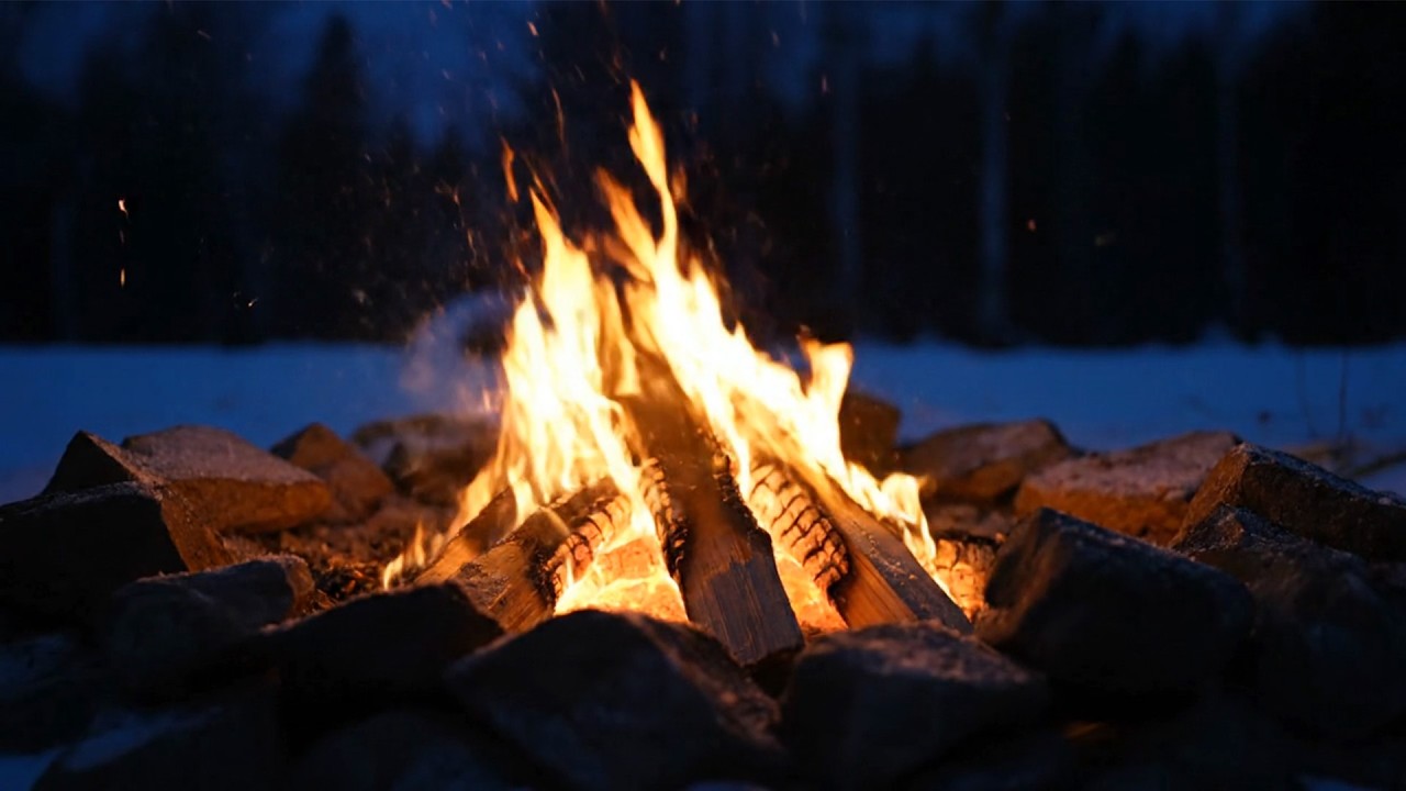 🔴 LIVE Cozy Campfire by the River at Night | Relaxing Outdoor Fire Sounds | Night Campfire Ambience