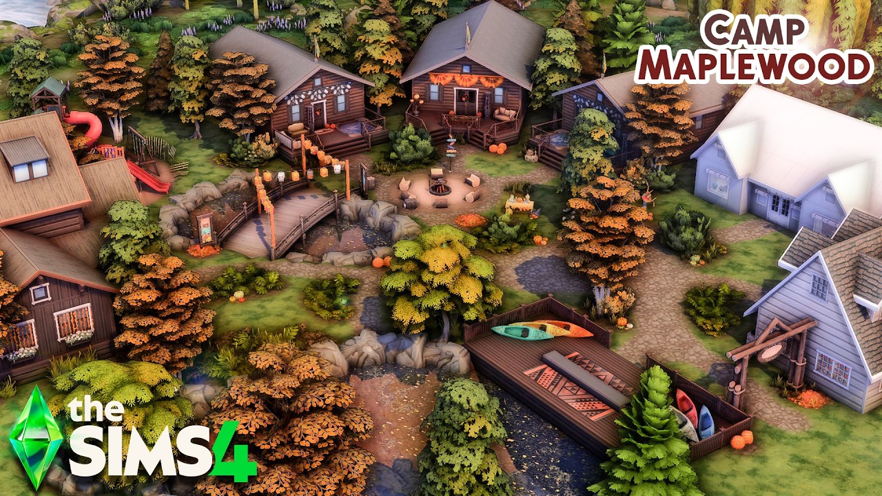 Halloween School Camp in the Woods🌲Sims 4 Speed Build | Adventure Awaits