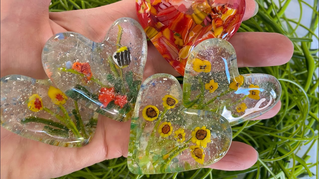 Fused Glass Hearts