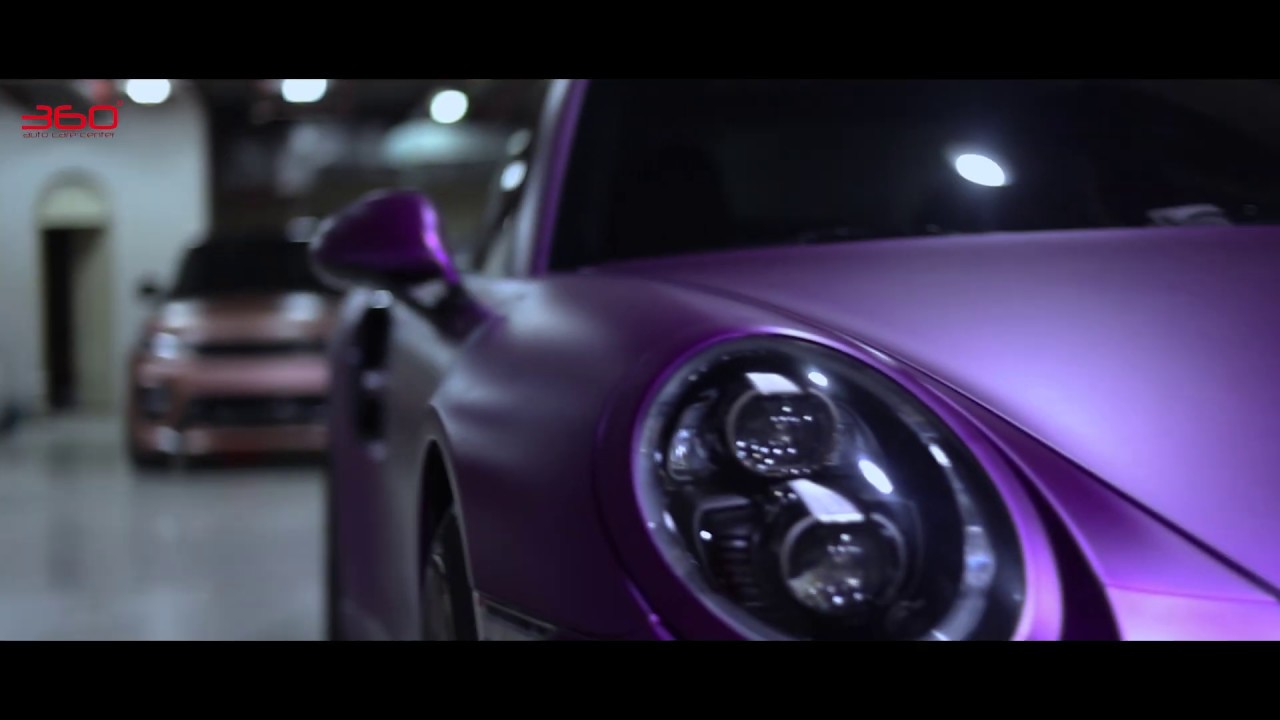 Porsche 991 Turbo s - satin purple chrome - 360 degree auto care center
