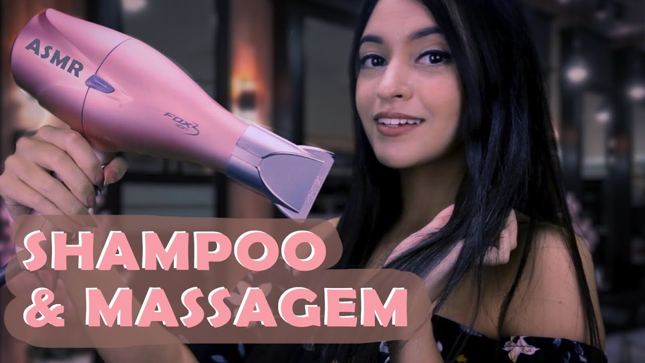 ASMR ♡ Shampoo, Massagem nas Costas e na Cabeça, Secador | Lavando seu Cabelo, Cabeleireiro ASMR BR