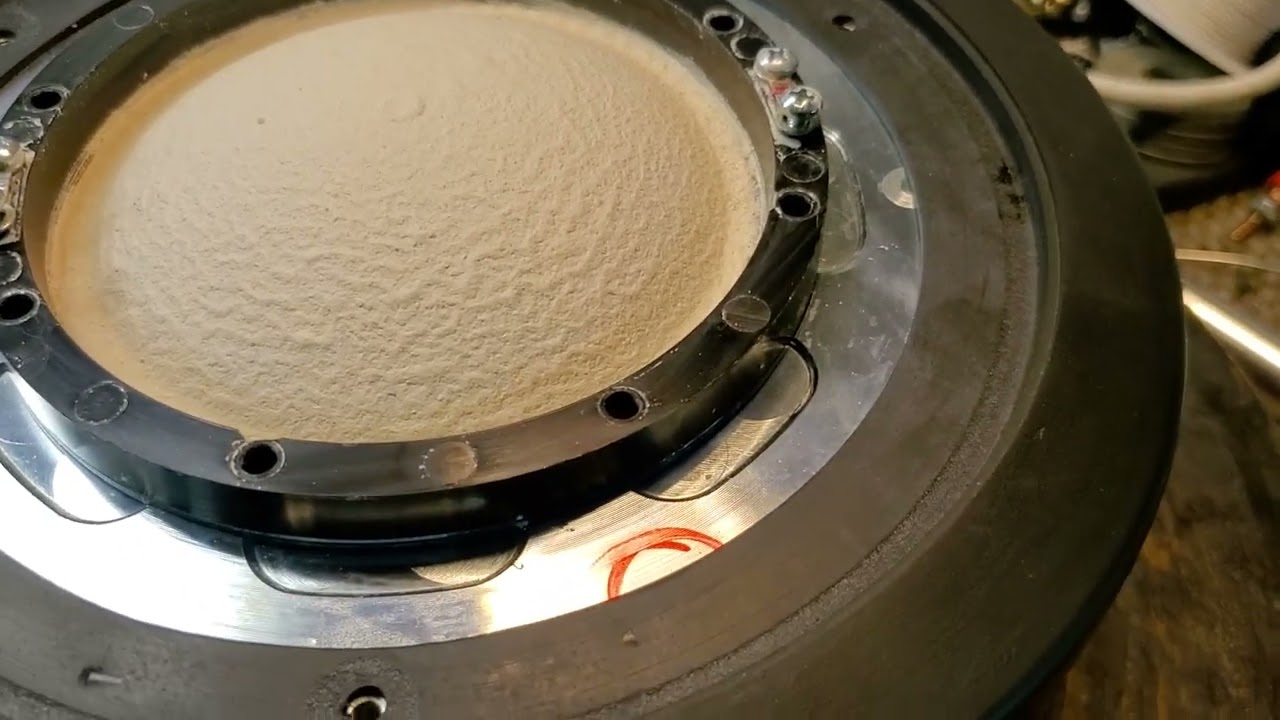 Applying Aquaplas coating to a JBL  diaphragm.
