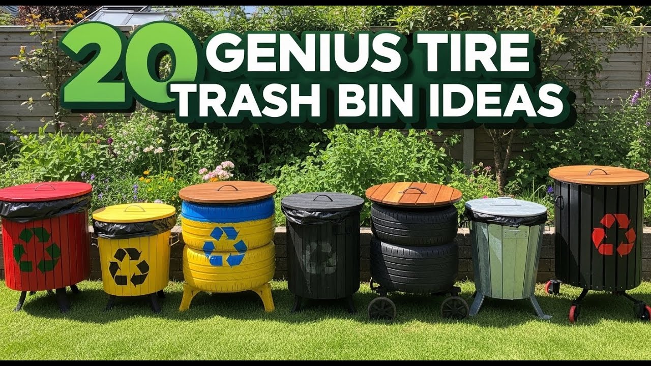 Creative DIY Tire Trash Bin | Smart Recycling Idea from Old Tires