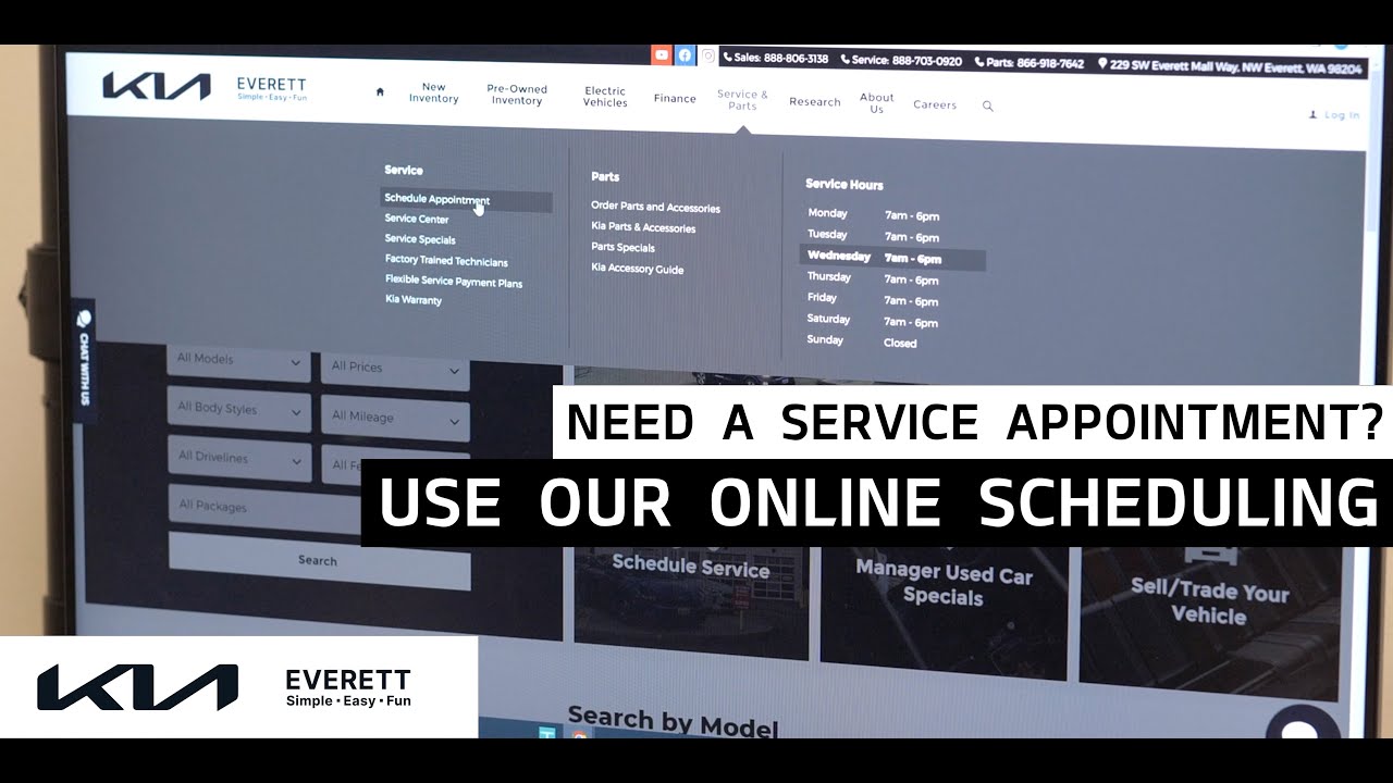 How To Schedule A Service Appointment Online At Kia Of Everett