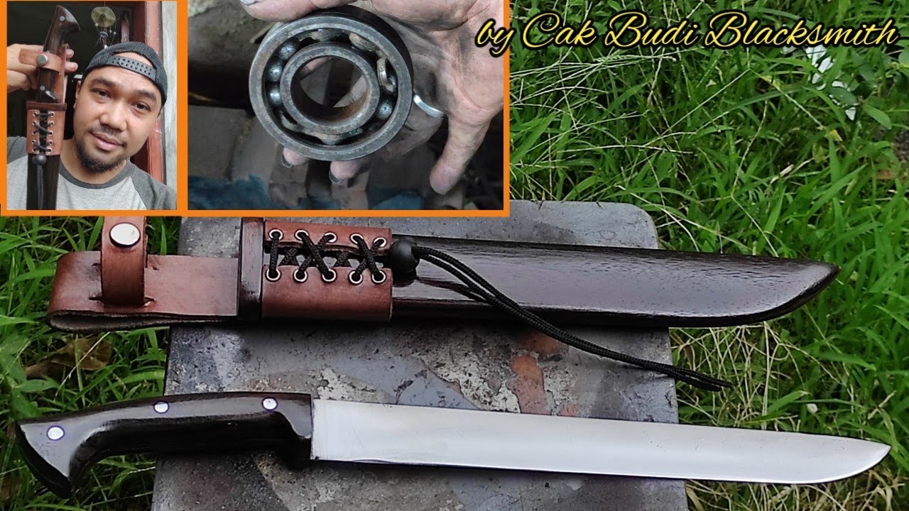 membuat pisau sembelih tertajam ll forging a butcher knife from old bearings