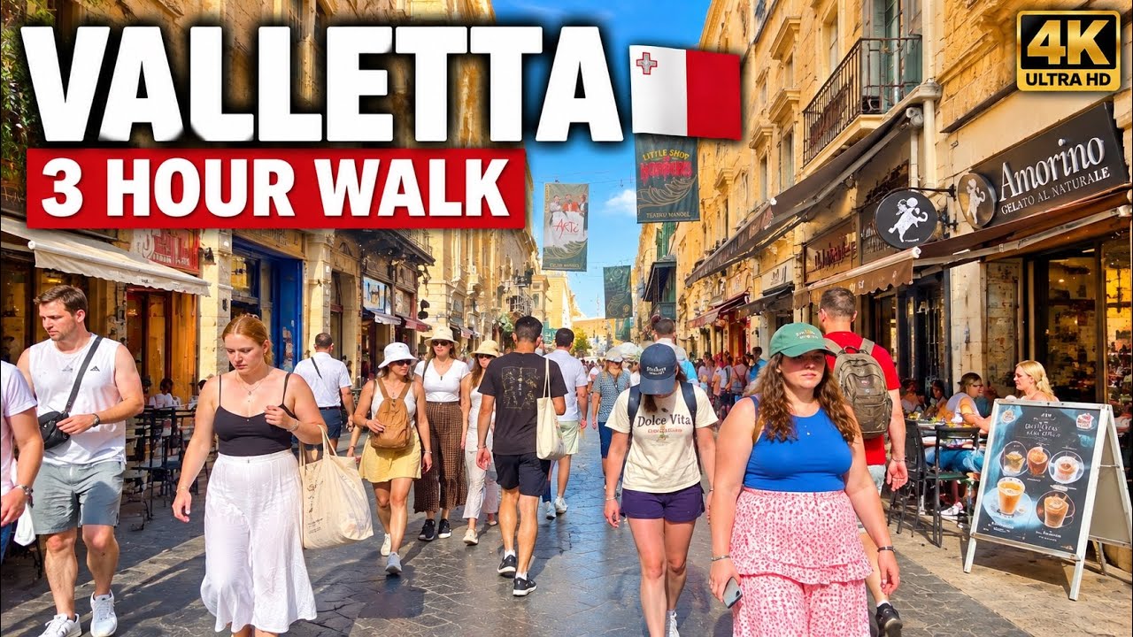 VALLETTA, MALTA 🇲🇹 3 Hour Walking Tour | 4K