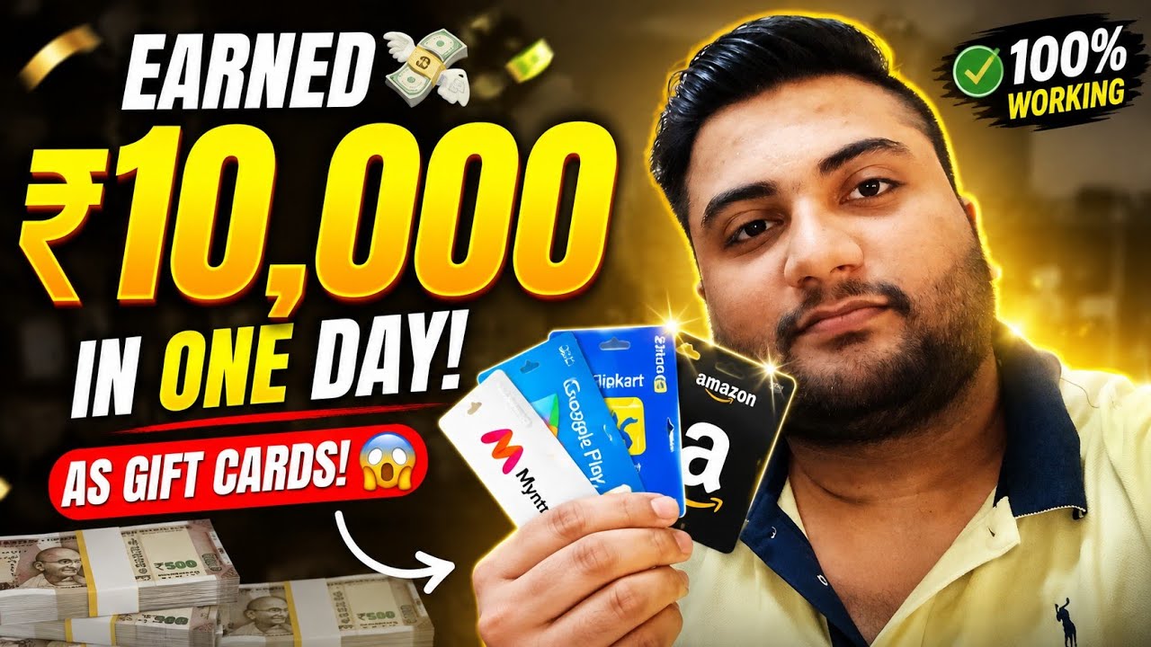 💸 Earned ₹10,000 in ONE DAY as Gift Cards! 😱 | Easy Online Earning Challenge | Divit Chopra