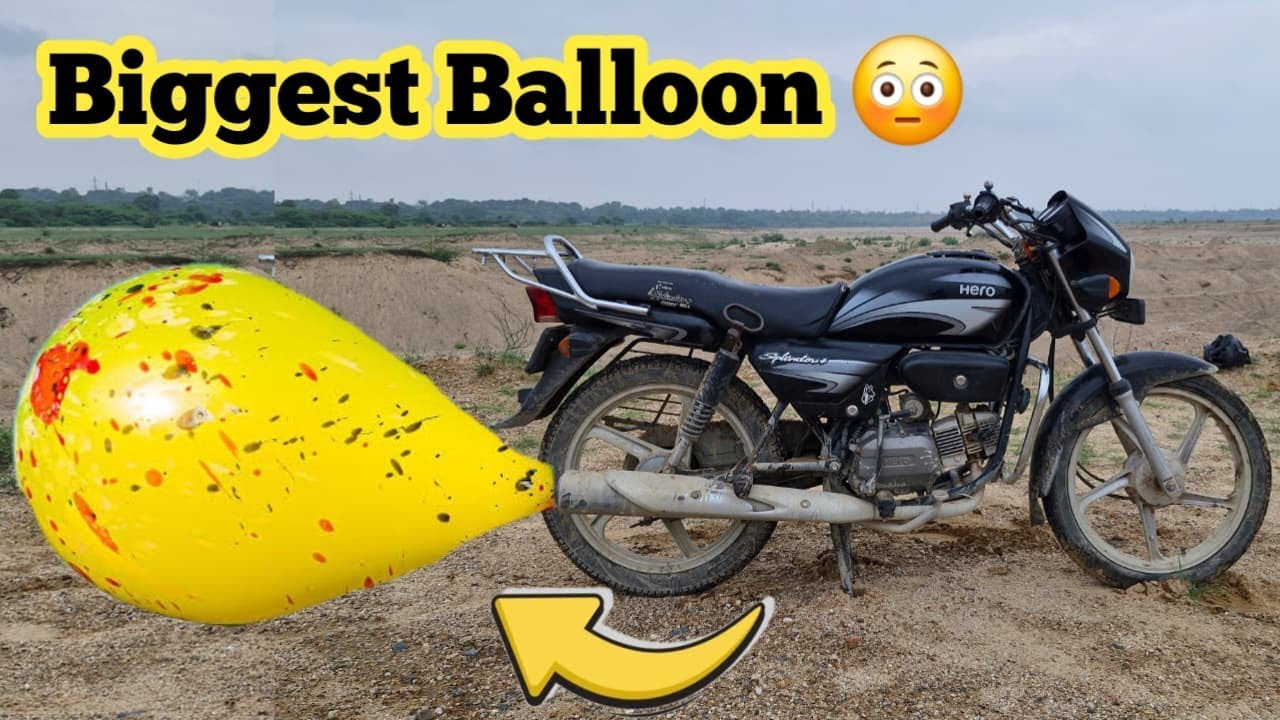 Bike Vs Monster balloon||मोटर सायकल से बलून को फुलाया||Crazy King||