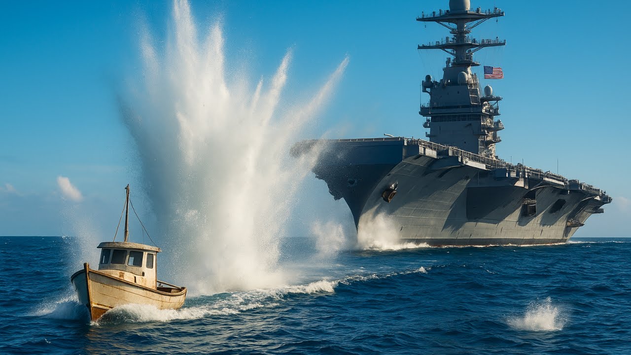 Fishing Boat Gets TOO CLOSE to US Aircraft Carrier &ndash; BIG MISTAKE