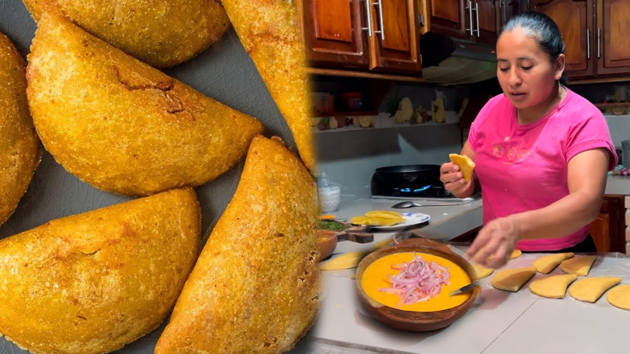De esta manera prepare estas ricas empanadas de verde rellenas de queso y carne 🥟
