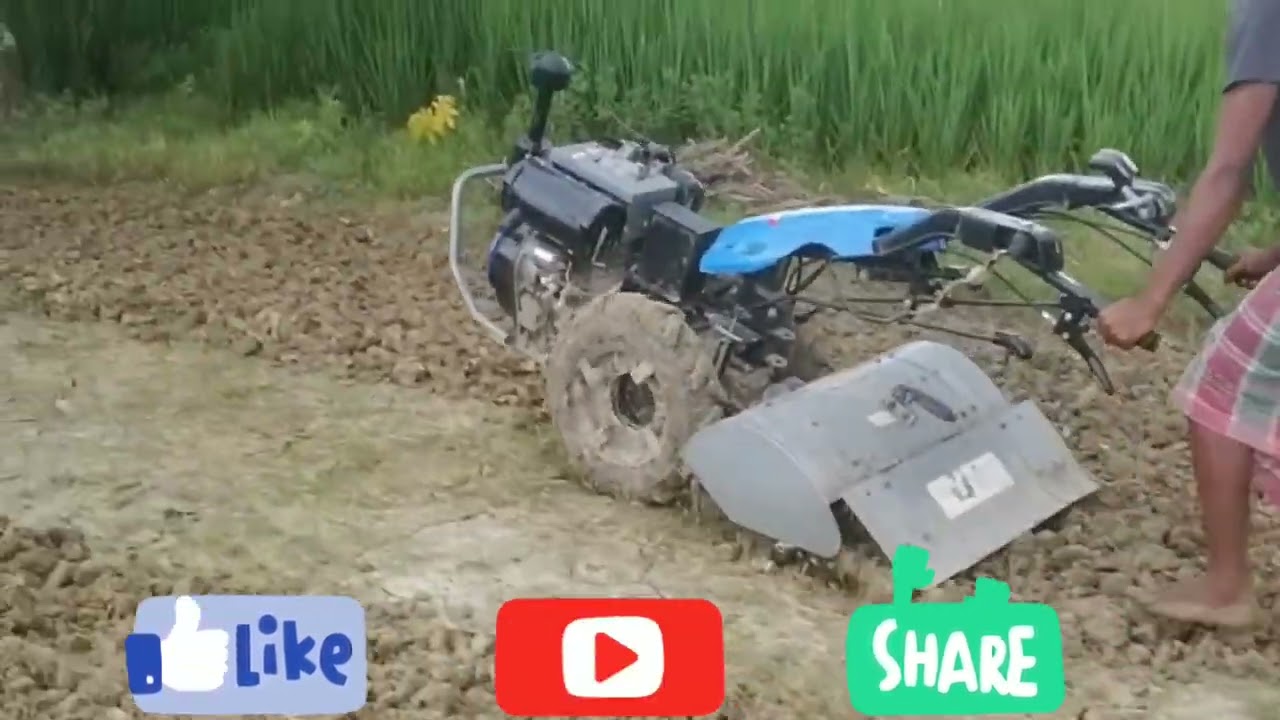 Mini power tiller/weeder back rotary kama disel engine 10hp এর কাজ খুব সুন্দর