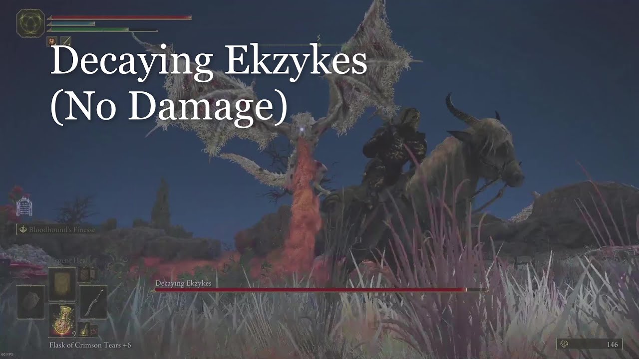 Elden Ring Caelid Dragon  - Decaying Ekzykes (Zero Damage & No Magic)