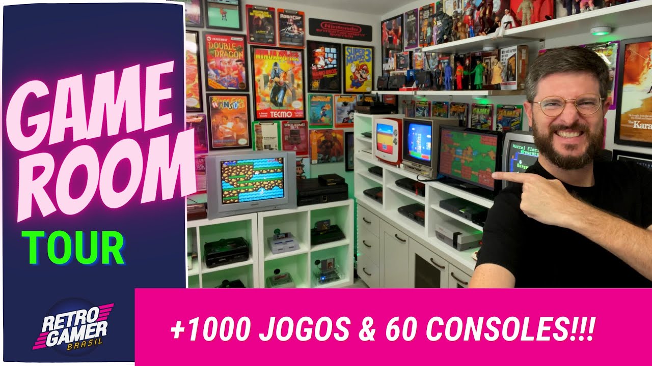 Откройте для себя игровую комнату RetroGamer Brasil с более чем 1000 игр и 60 различными консолями!