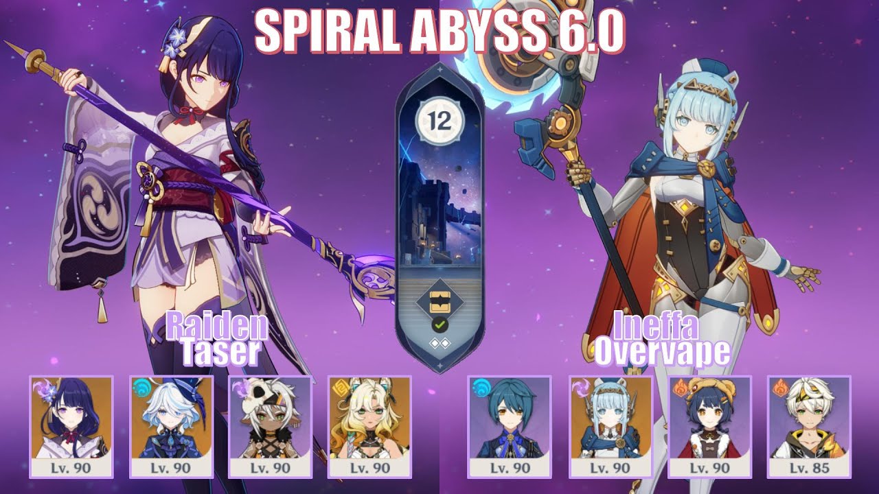 C0 Raiden Taser & C0 Ineffa Lunar Overvape | Spiral Abyss 6.0 | Genshin Impact