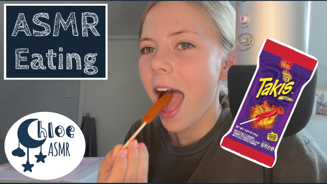 Eating Mukbang ASMR - Eating Takis Fuego Lollipop | ChloeASMR
