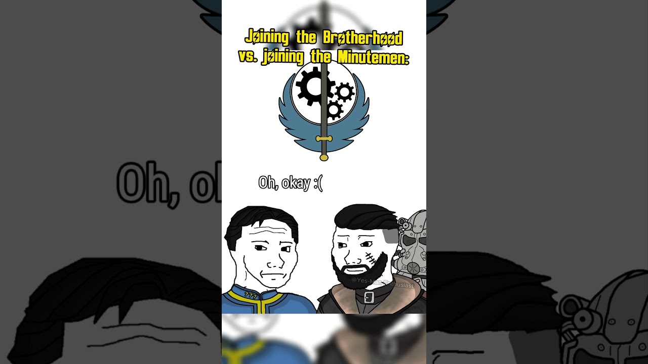Joining the Brotherhood of Steel vs. joining the Minutemen #fallout #memes #shorts