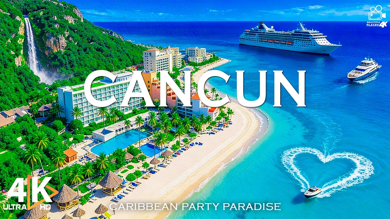 Cancun 4K 🌊 Turquoise Caribbean Beaches, Resort Coast & Summer Escape | Video 4K UHD