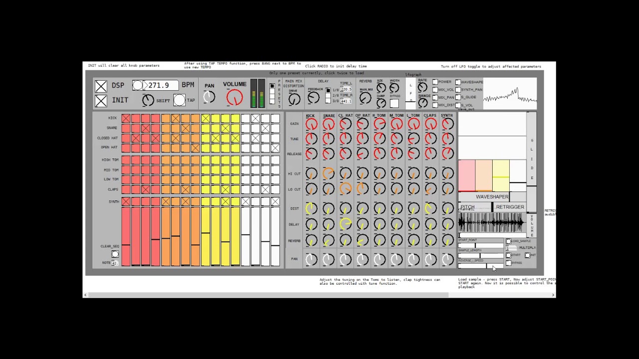 Pure Data Drum Machine