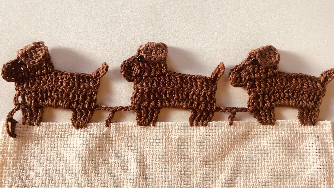Passo a passo bico crochê (cachorrinhos) #crochê