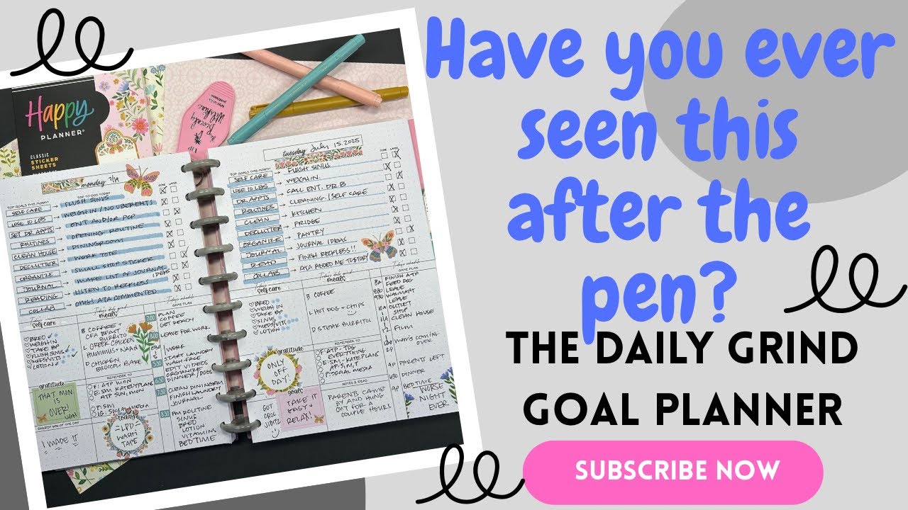 Plan with me. A full week if an after the pen in my Daily Grind planner