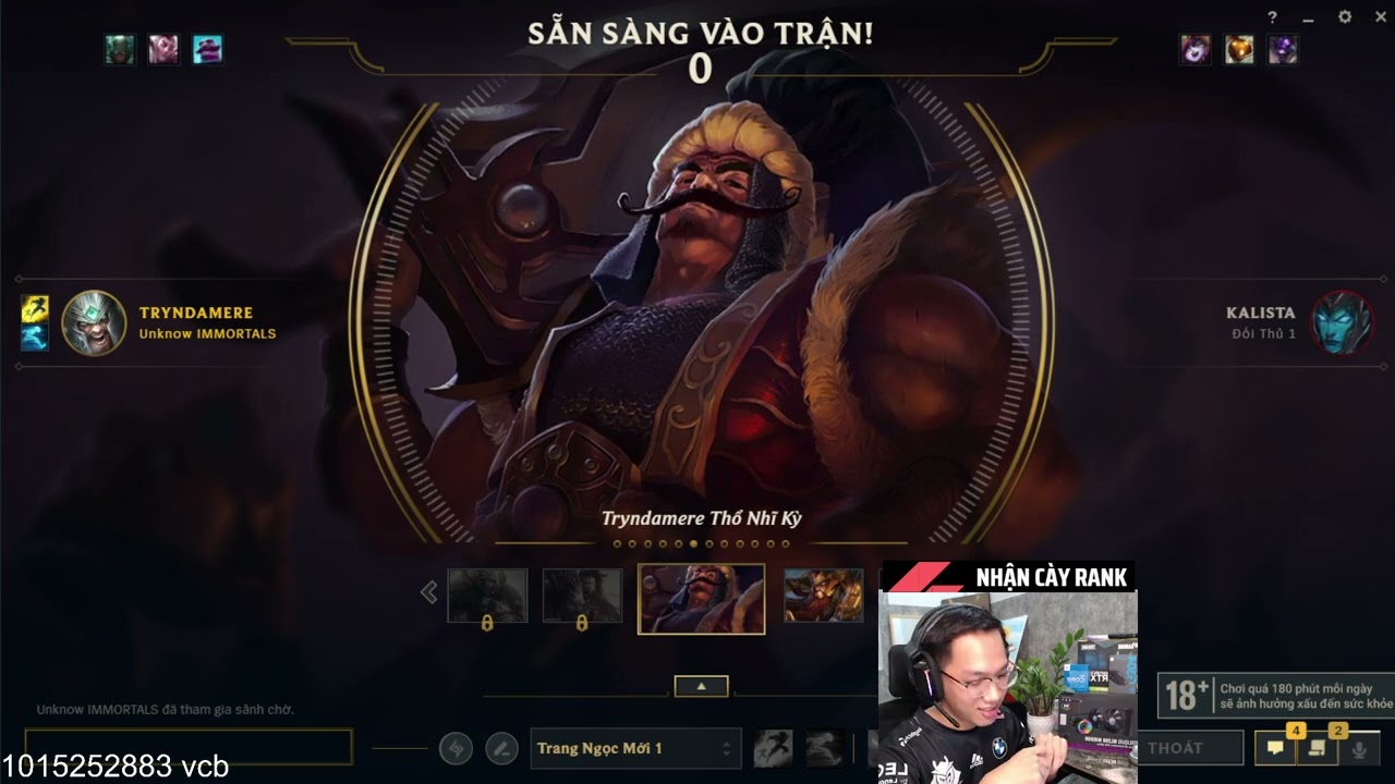 Full 4 game solo 1vs1 kèo 20m Immortals vs Quyền Kalista - Tryndamere vs Kalista