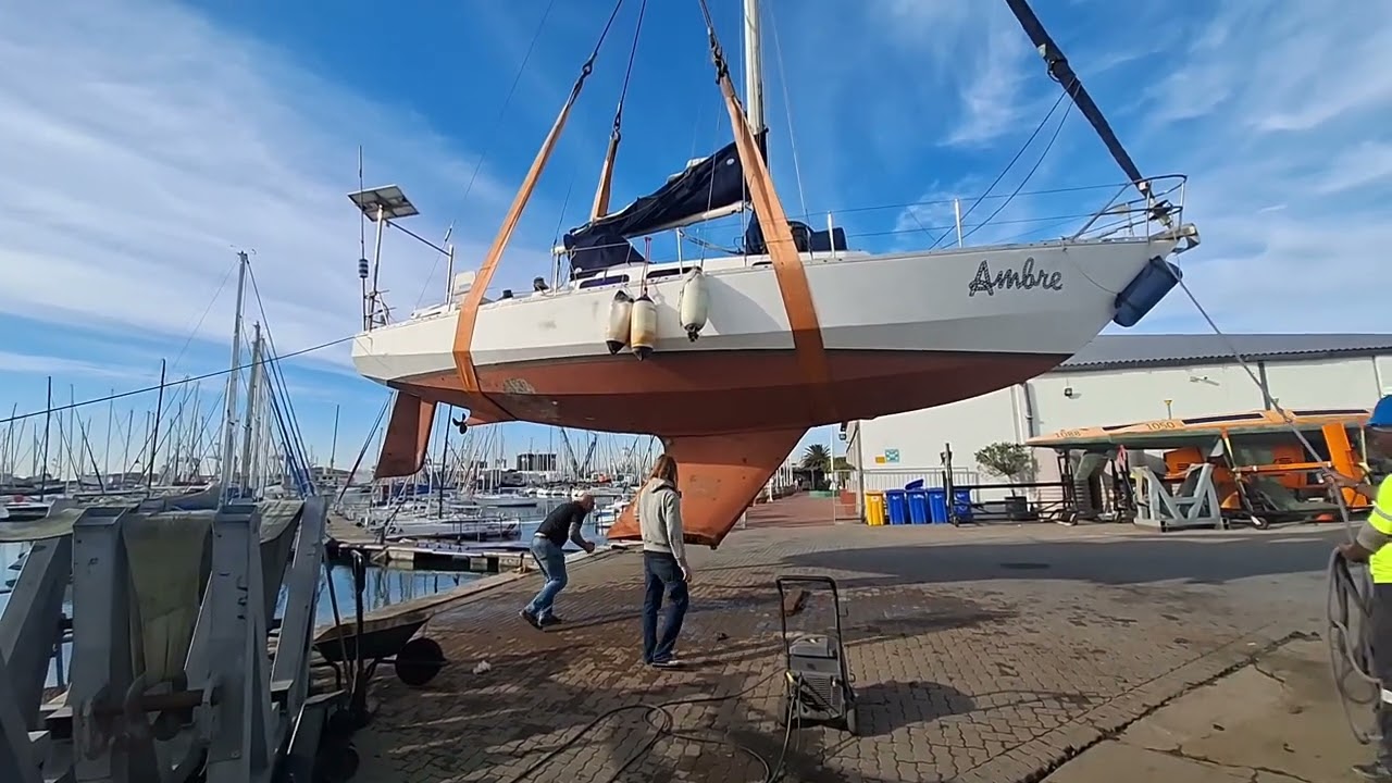 The wooden van de Stadt 36 out of water for survey