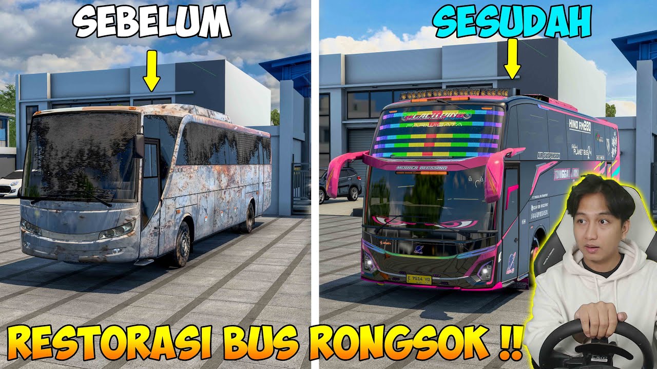 AKU ROMBAK BUS TUA INI JADI BUS JETBUS 5 !! JADIKAN TUNGGAL JAYA BLACK PINK 60 CORONG