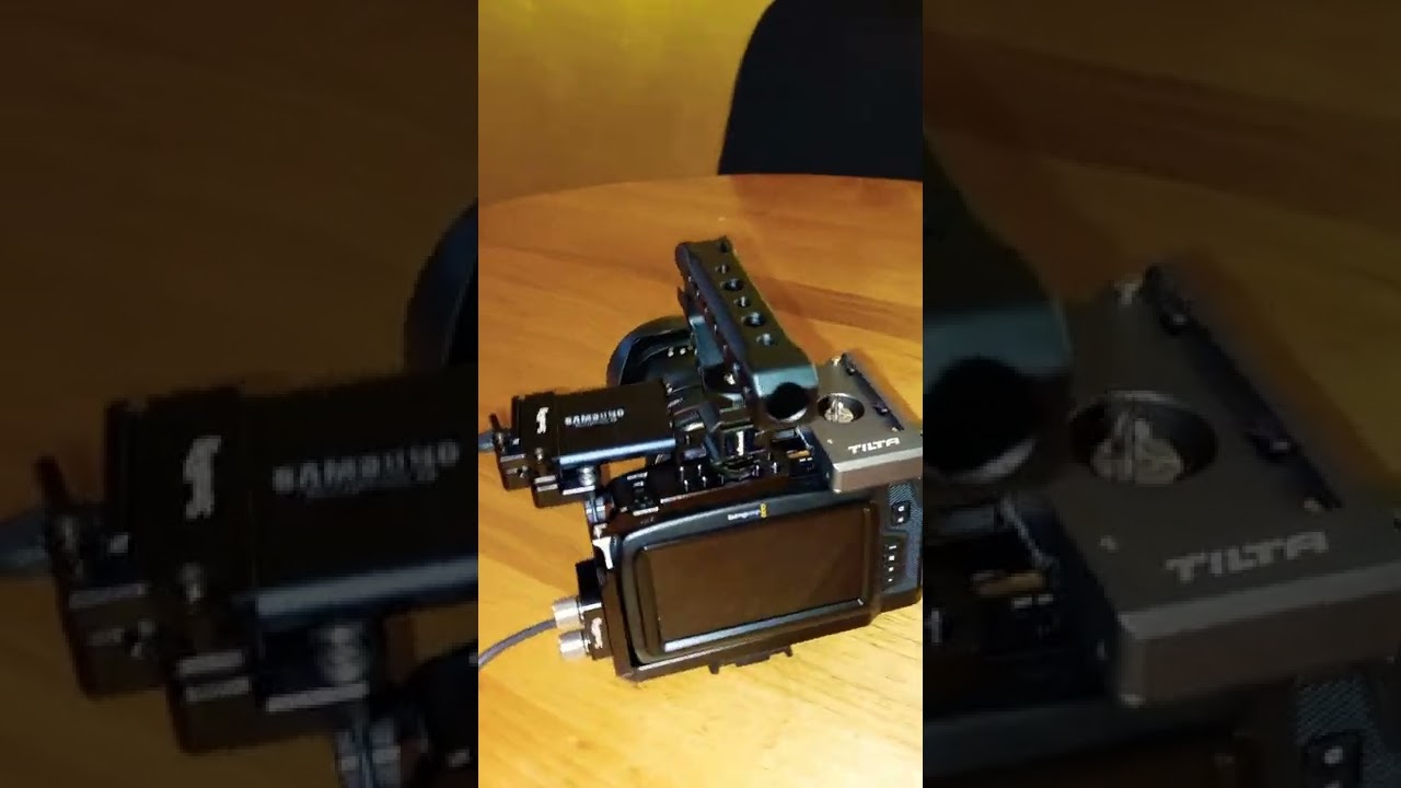 BMPCC 4k Rig. 1tb Samsung SSD, Tilta battery mount, Samyang 35mm lens.