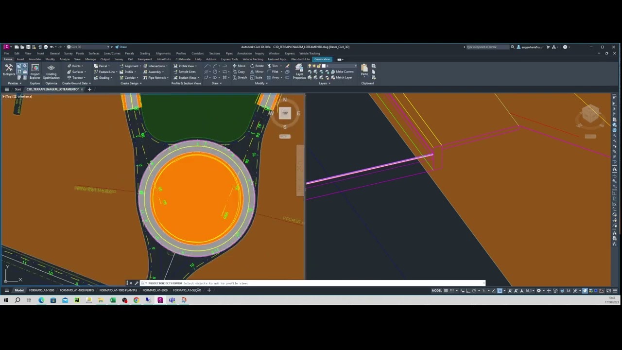 Aula  Modelagem de Rotatória Com Civil 3D