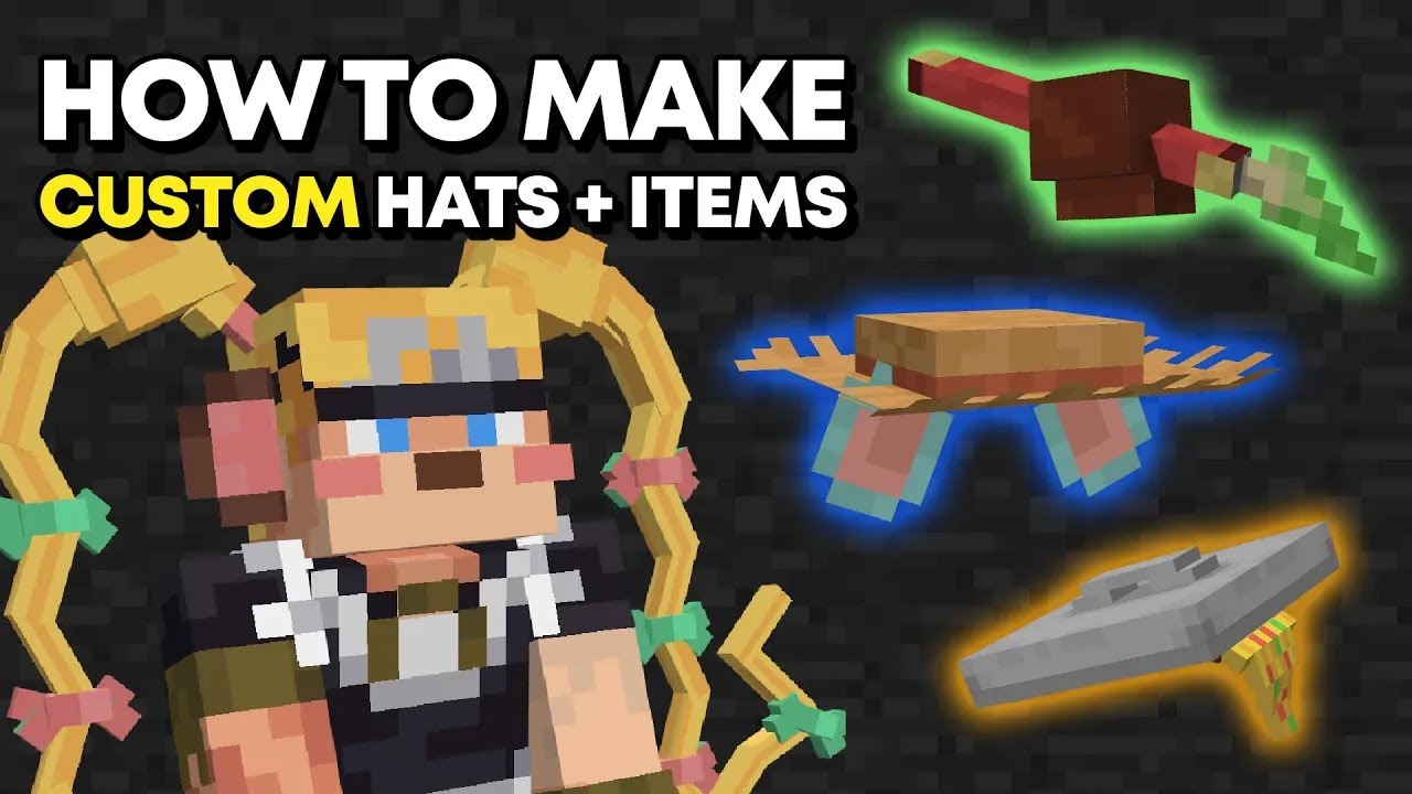 How To Make CUSTOM HATS and ITEMS for Minecraft Java 1.19