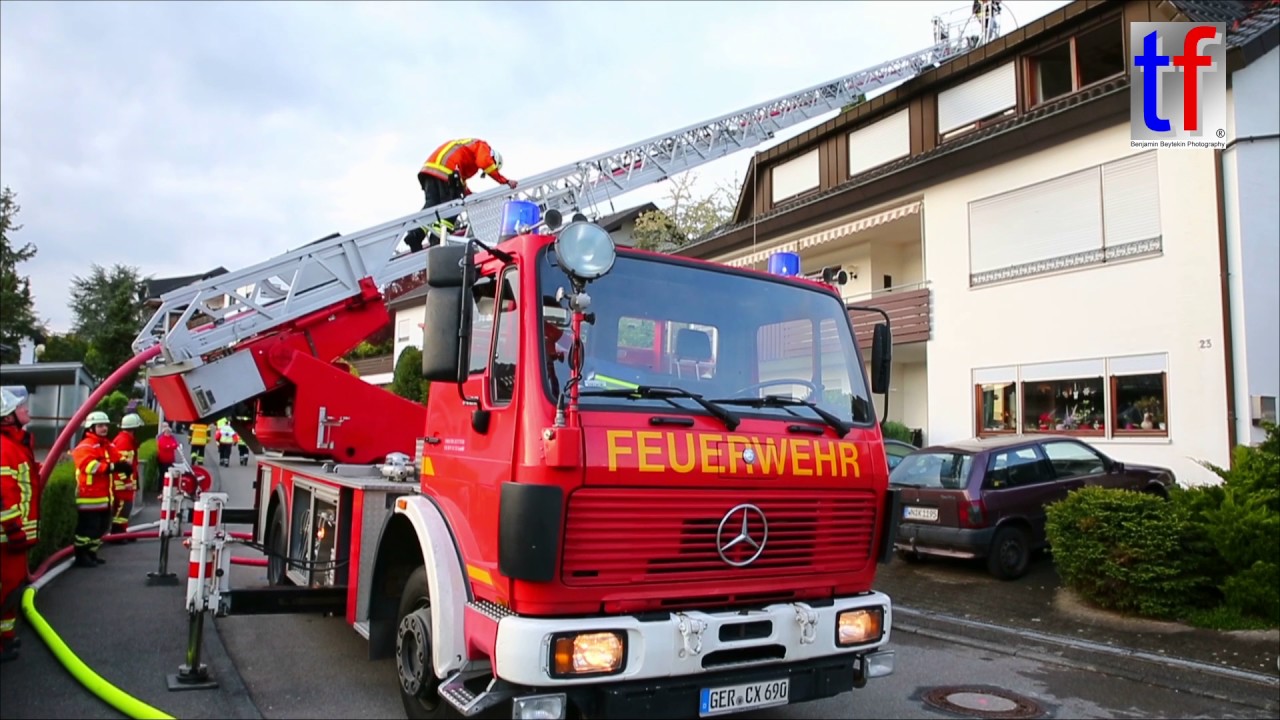 **Gro&szlig;einsatz** Roof Framework Fire / Dachstuhlbrand Auenwald, Germany, 13.04.2017.
