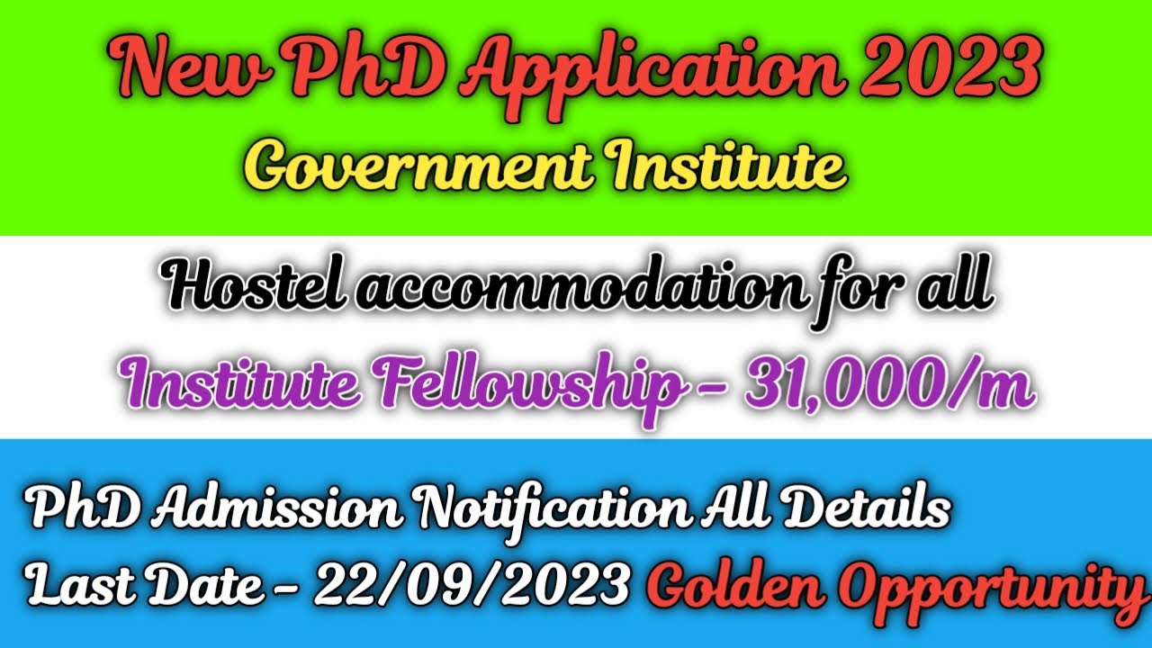 New phd admission 2023 // ongoing phd admission 2023 // Government Institute // New PhD Application/