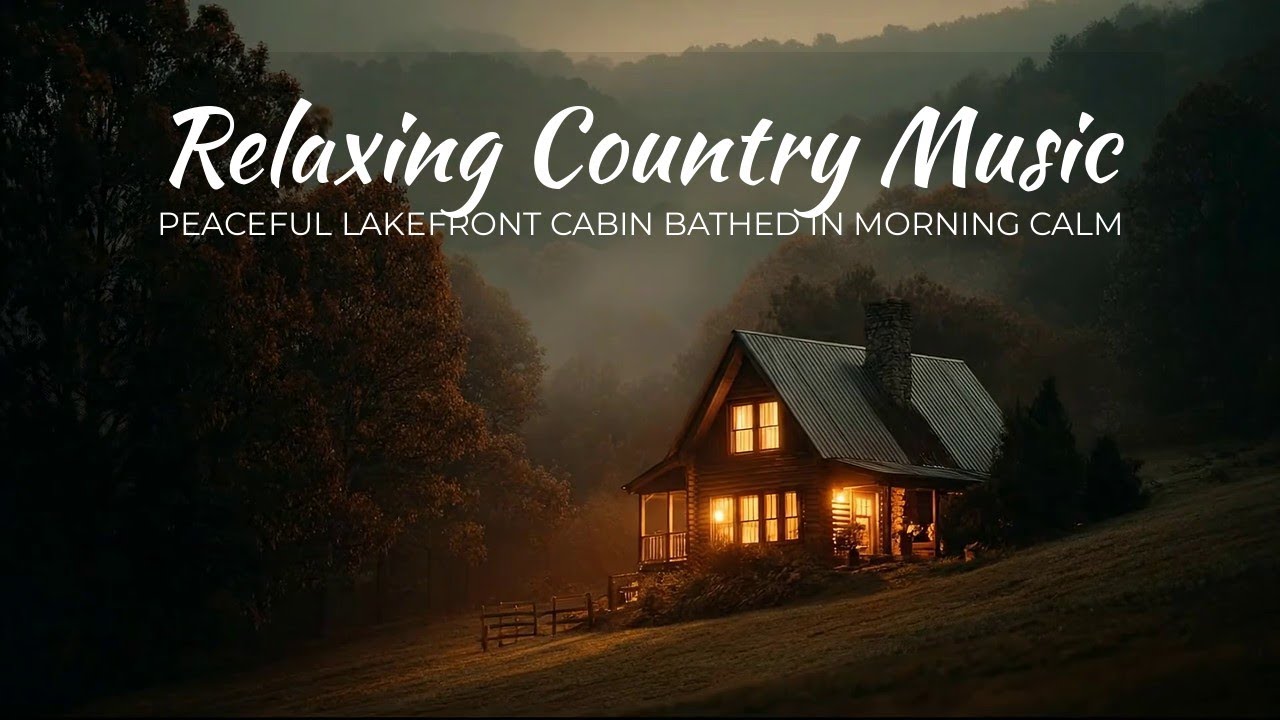 Relaxing Country Music | Peaceful Lakefront Cabin Bathed in Morning Calm