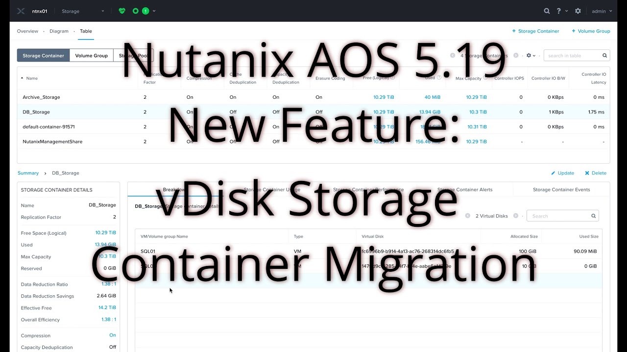 What's new in Nutanix Acropolis 5.19: Single vDisk Storage Container Live Migration