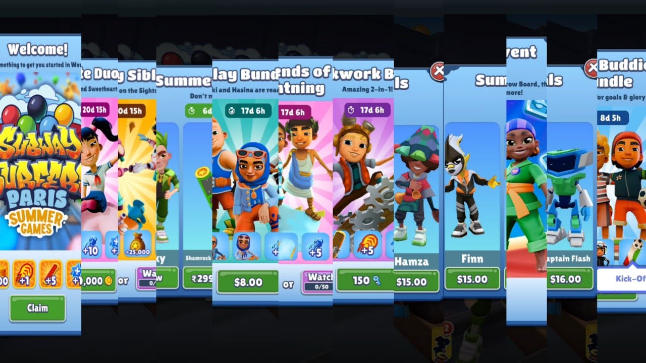 All Upcoming Bundles of Subway Surfers Paris Summer Games 2024 by Time Travel Subway Surfers 2024