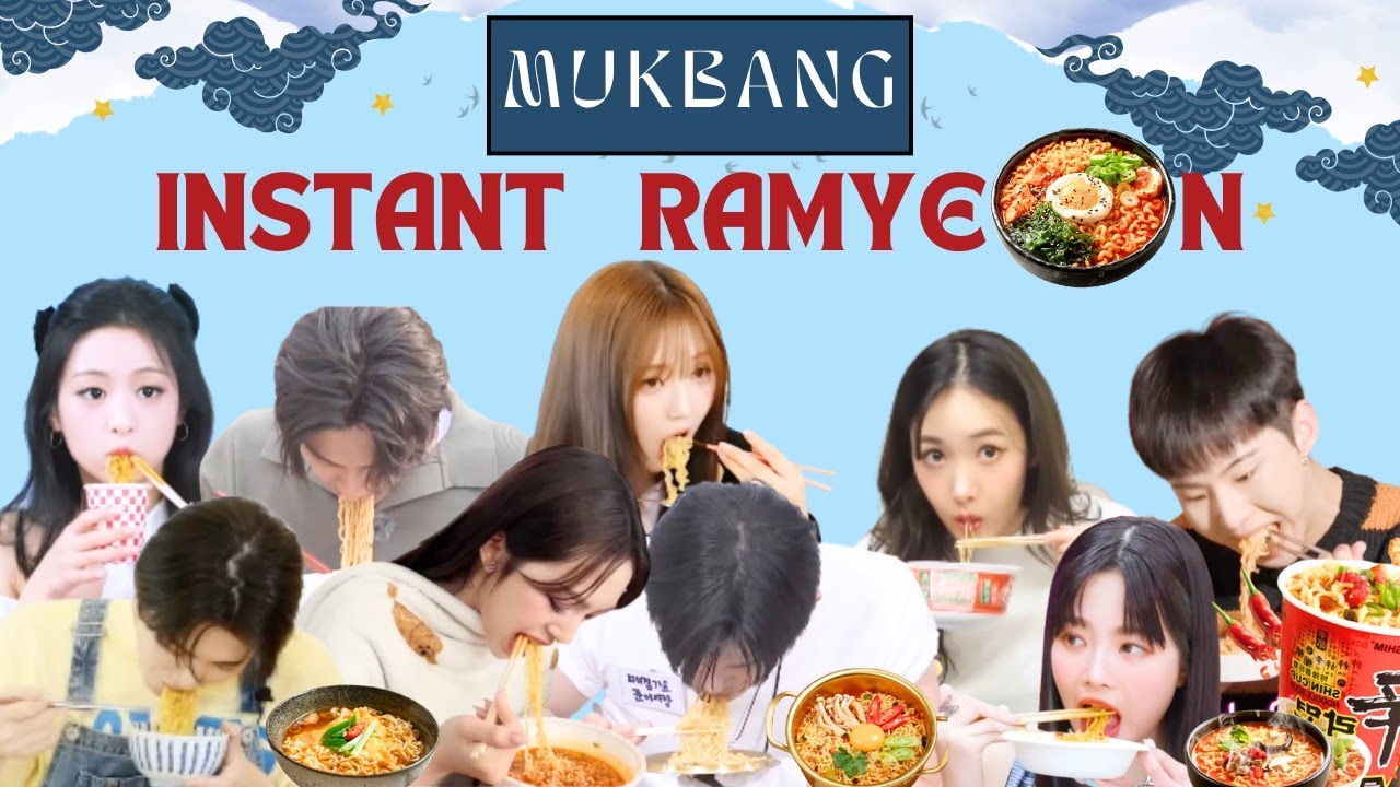 KPOP Mukbang Eating Ramyeon P2️⃣ 🍜#mukbang #asmr #food #bts #enhypen #babymonster #blackpink #ramen