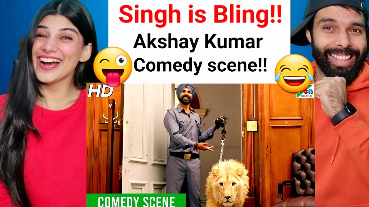 SINGH IS BLIING - AKSHAY KUMAR and the Lion Funny Scene REACTION!! | Amy Jackson