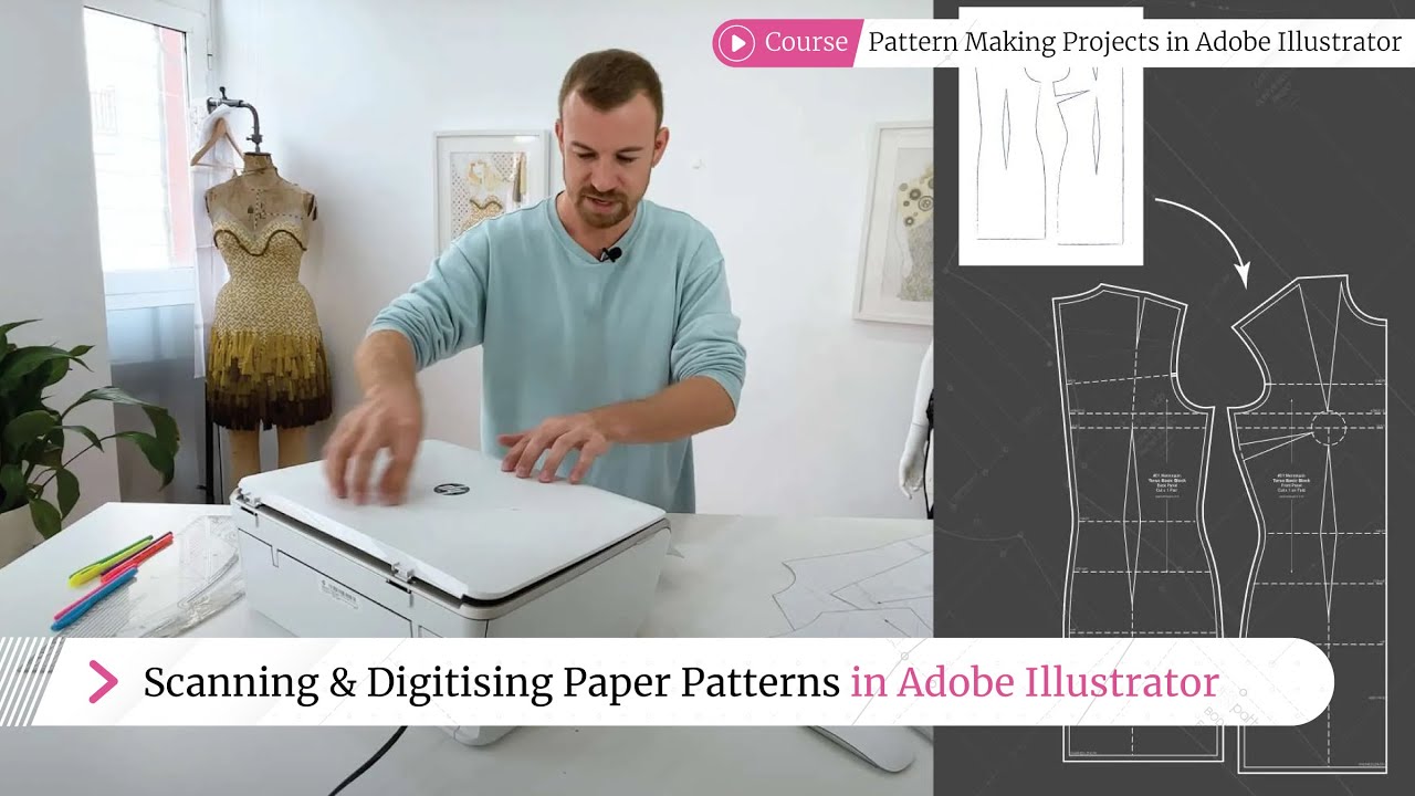 Простая оцифровка бумажных выкроек в Adobe Illustrator!
