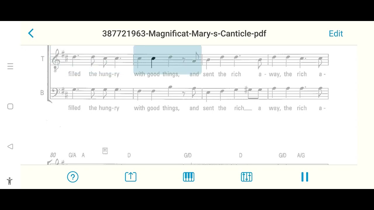 Magnificat Mary's Canticle tenor part