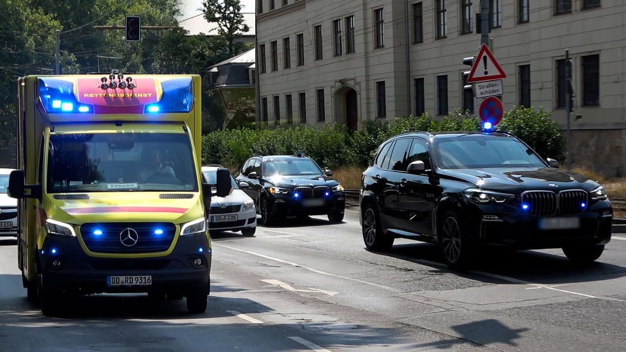 Einsatzfahrten SEK & BFE Polizei Dresden & Rettungsdienst Dresden