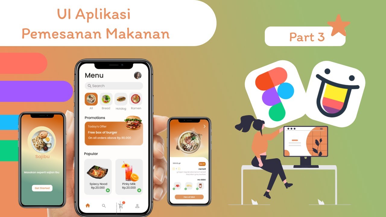 Project Sederhana UI Aplikasi Pemesanan Makanan di Figma Pt.3
